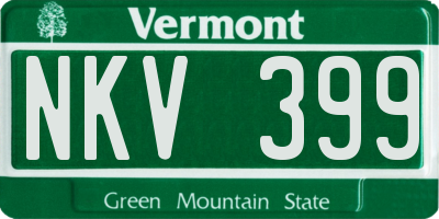 VT license plate NKV399