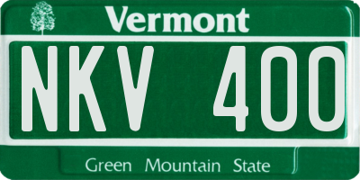 VT license plate NKV400