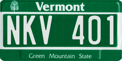 VT license plate NKV401