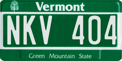 VT license plate NKV404