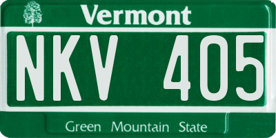 VT license plate NKV405