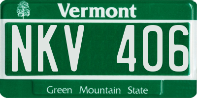VT license plate NKV406