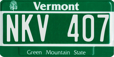 VT license plate NKV407