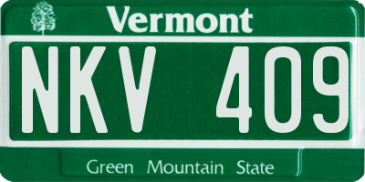 VT license plate NKV409