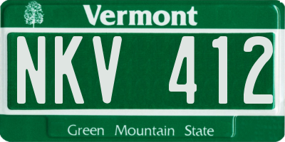 VT license plate NKV412