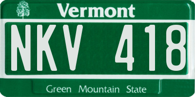 VT license plate NKV418