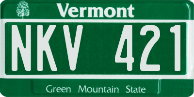 VT license plate NKV421