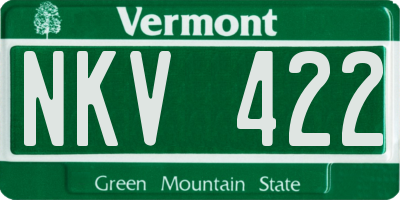 VT license plate NKV422