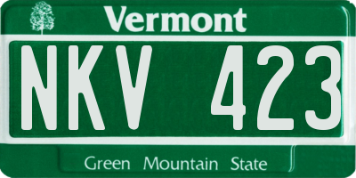 VT license plate NKV423
