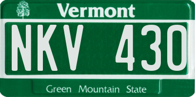 VT license plate NKV430