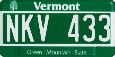 VT license plate NKV433