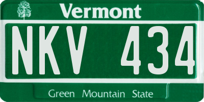 VT license plate NKV434