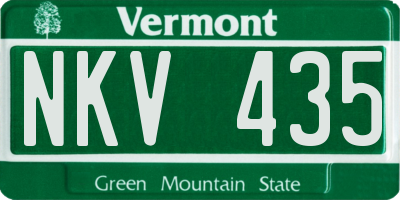 VT license plate NKV435
