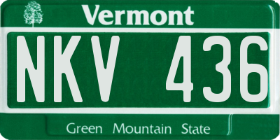 VT license plate NKV436