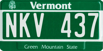 VT license plate NKV437