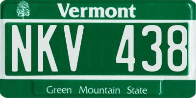 VT license plate NKV438