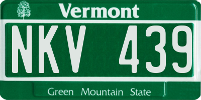 VT license plate NKV439