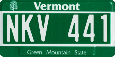 VT license plate NKV441