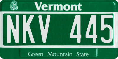 VT license plate NKV445