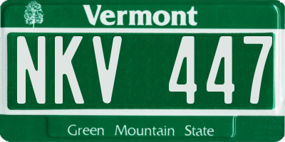 VT license plate NKV447