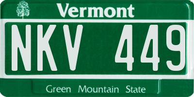 VT license plate NKV449