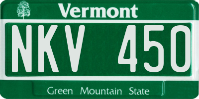 VT license plate NKV450