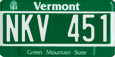 VT license plate NKV451