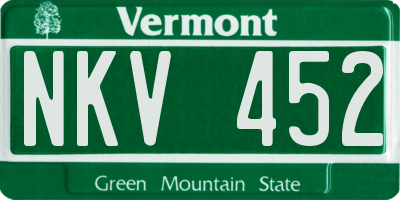 VT license plate NKV452