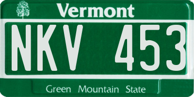 VT license plate NKV453