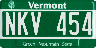 VT license plate NKV454