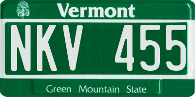 VT license plate NKV455