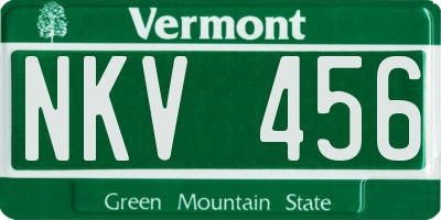VT license plate NKV456