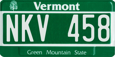 VT license plate NKV458