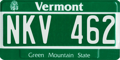 VT license plate NKV462
