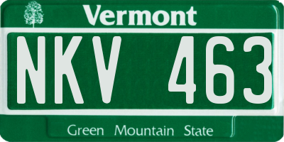 VT license plate NKV463