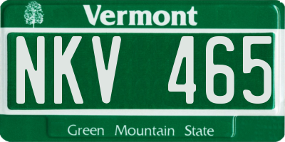 VT license plate NKV465
