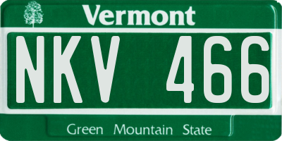 VT license plate NKV466