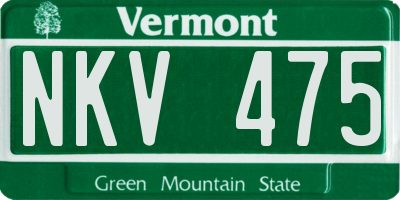 VT license plate NKV475