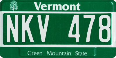 VT license plate NKV478