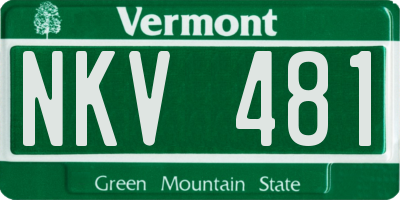 VT license plate NKV481