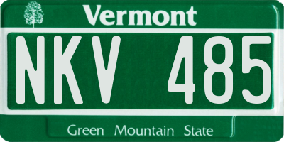 VT license plate NKV485