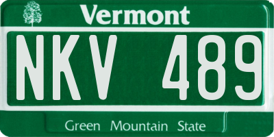 VT license plate NKV489