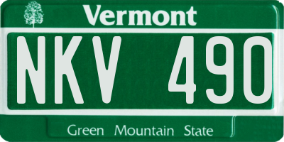 VT license plate NKV490