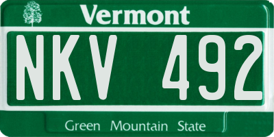 VT license plate NKV492