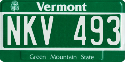 VT license plate NKV493