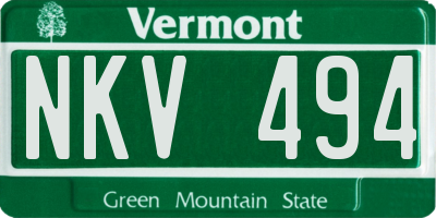 VT license plate NKV494