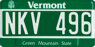 VT license plate NKV496