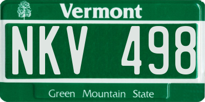 VT license plate NKV498