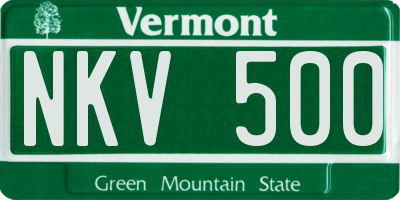 VT license plate NKV500