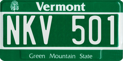 VT license plate NKV501